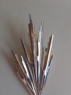 Vintage Silver and Gold Burst Brooch